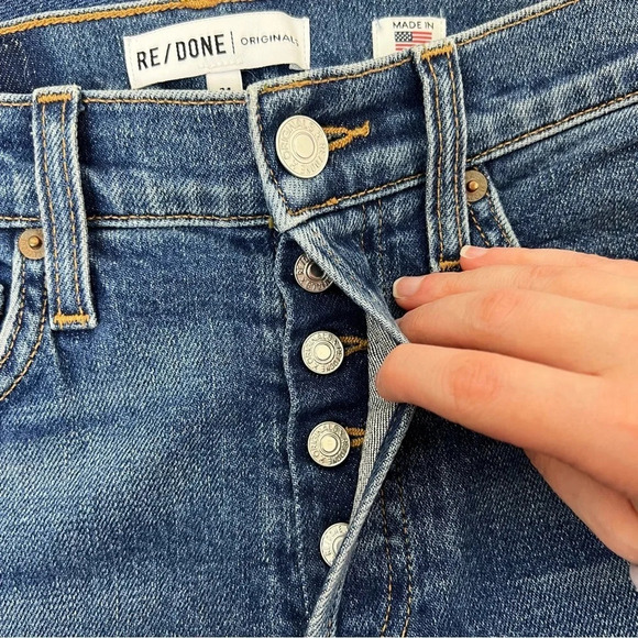 Re/done Mid 70’s High Rise Buttonfly Jeans Size 24 - Picture 10 of 11